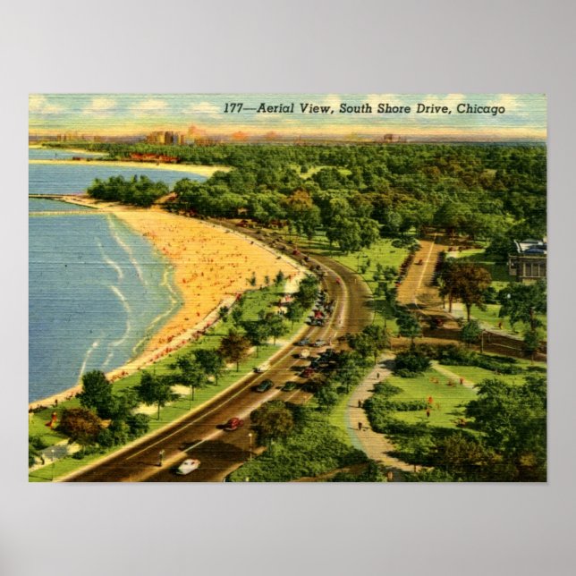 South Shore Drive, Chicago, Vintage Poster (Front)