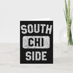 South Side Chi Gym Style Distressed White Print Card
