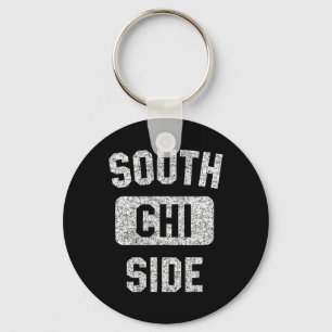 South Side Chi Gym Style Distressed White Print Key Ring