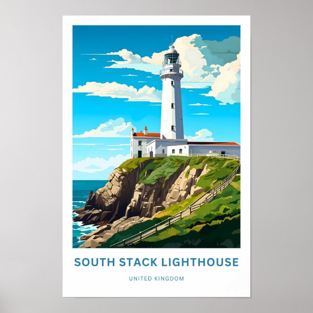 South Stack Lighthouse United Kingdom Travel Print (Front)