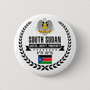 South Sudan 6 Cm Round Badge