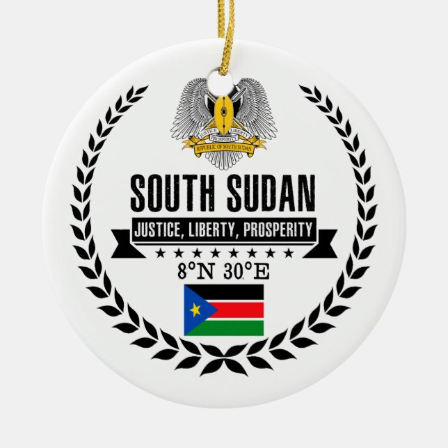South Sudan Ceramic Tree Decoration (Front)