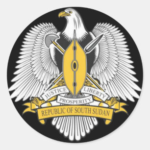 south sudan coat arms classic round sticker