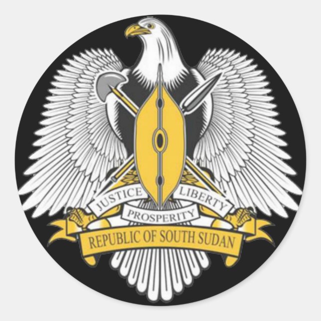 south sudan coat arms classic round sticker (Front)