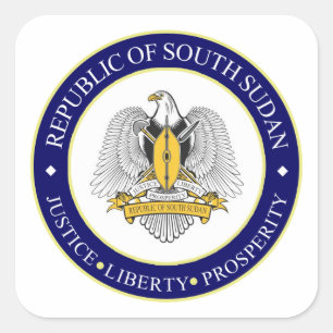 south sudan emblem square sticker