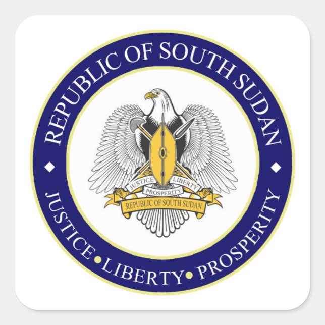 south sudan emblem square sticker (Front)