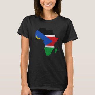 South Sudan Flag Africa Continent Silhouette South T-Shirt