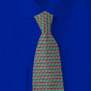South Sudan Flag Brick Pattern Tie