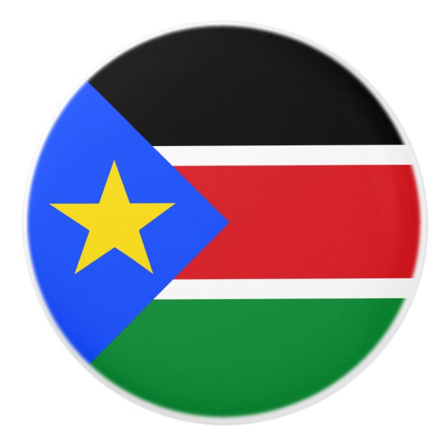 South Sudan Flag Ceramic Knob (Front)