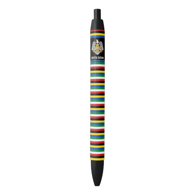 South Sudan Flag Cute Patriotic Black Ink Pen (Front Vertical)