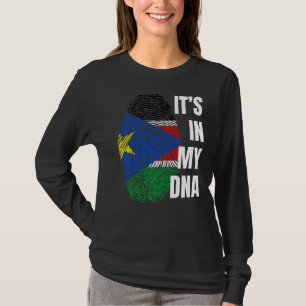 South Sudan Flag Dna Fingerprint Black History Mon T-Shirt