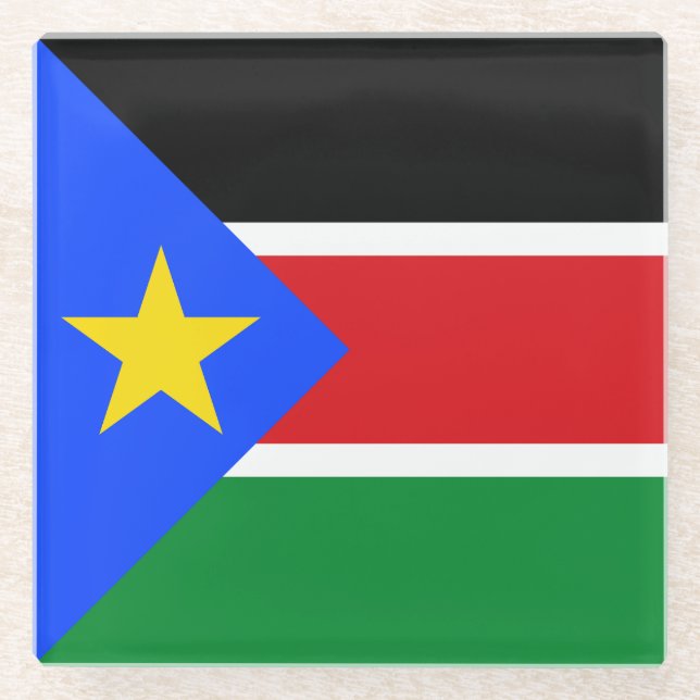 South Sudan Flag Glass Coaster (Front)