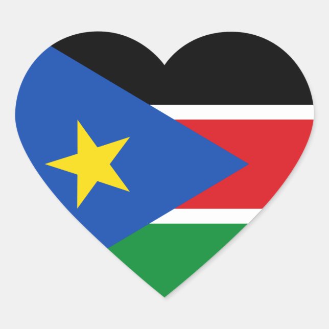 south sudan flag heart sticker (Front)
