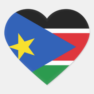 South Sudan Flag Heart Sticker