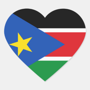 South Sudan Flag Heart Sticker