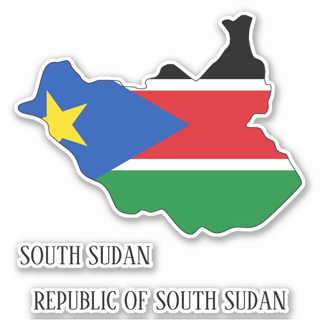 South Sudan Flag Map Patriotic (Front)