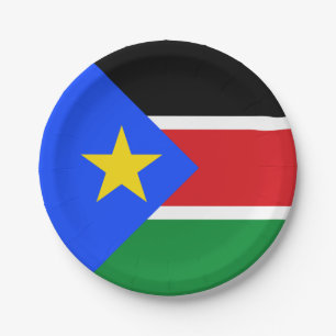 South Sudan Flag Paper Plate