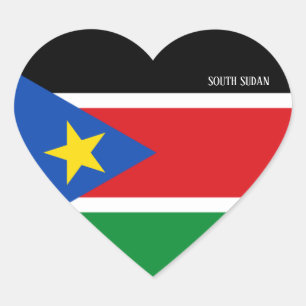 South Sudan Flag Splendid Patriotic Heart Sticker