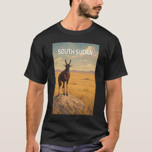 South Sudan Illustration Travel Art Vintage T-Shirt