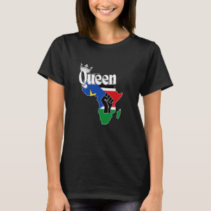 South Sudan Queen With Sudanese Flag In Africa Map T-Shirt