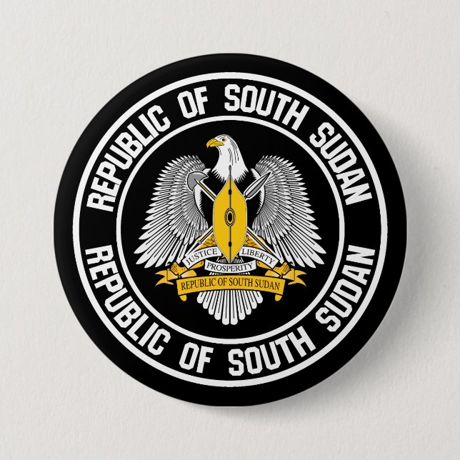 South Sudan Round Emblem 7.5 Cm Round Badge (Front)