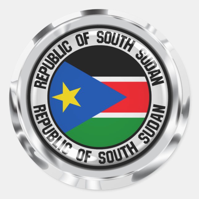 South Sudan Round Emblem Classic Round Sticker (Front)
