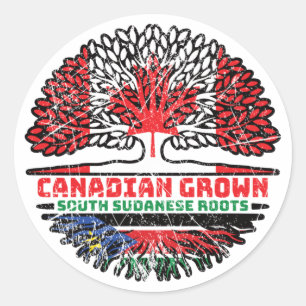 South Sudan South Sudanese Canadian Canada Tree Classic Round Sticker