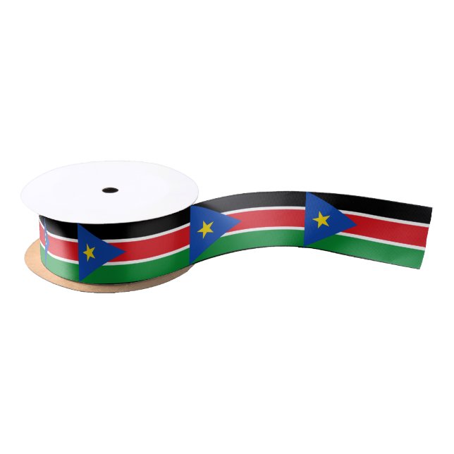 South Sudanese flag ribbon Satin Ribbon (Spool)