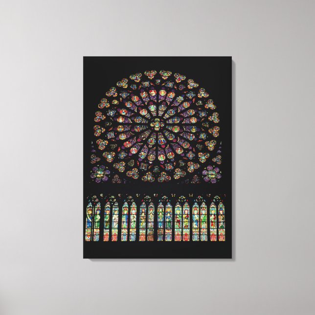 South transept rose window depicting Christ in the Canvas Print (Front)