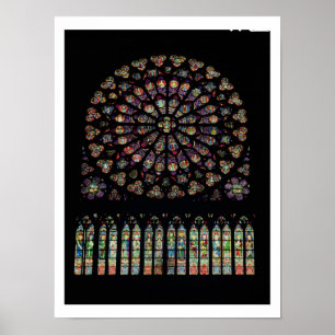 South transept rose window depicting Christ in the Poster