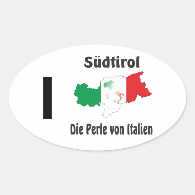 South Tyrol - Alto Adige - Italy - Italia Kleber Oval Sticker (Front)