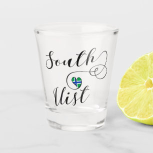 South Uist Flag Heart, Outer Hebrides Shot Glass