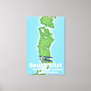 South Uist Outer Hebrides Scotland map Canvas Print