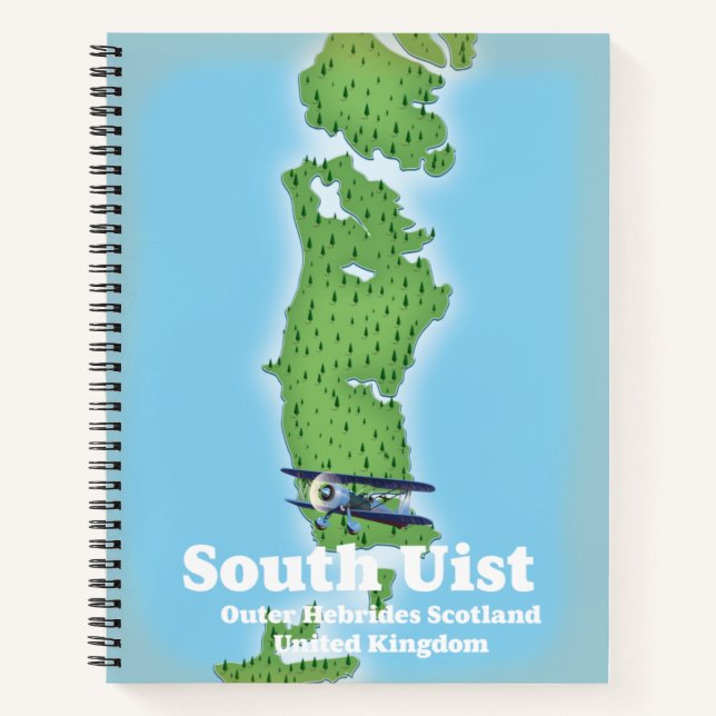 South Uist Outer Hebrides Scotland map Notebook (Front)