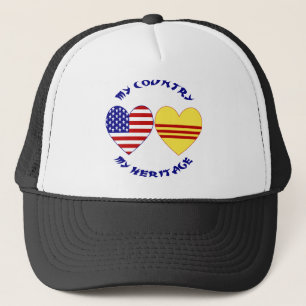 South Vietnam and USA Country Heritage Trucker Hat