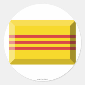 South VietNam Flag Jewel Classic Round Sticker