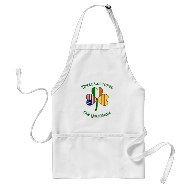 South Vietnam Irish American Flags Shamrock Name Standard Apron (Front)