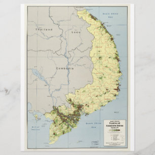 South Vietnam Map September 1972 Letterhead Template