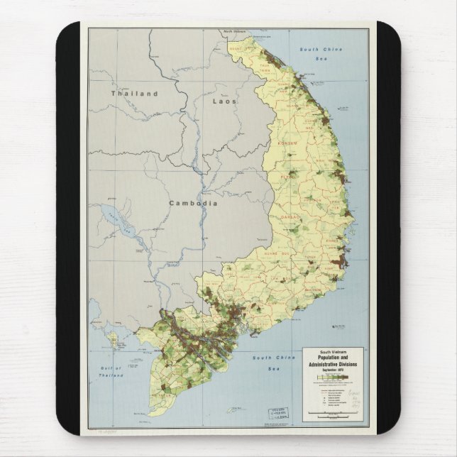 South Vietnam Map September 1972 Mouse Mat (Front)