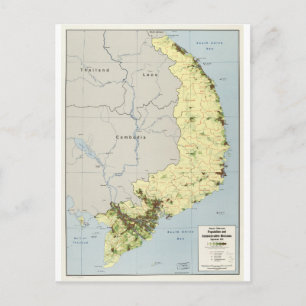 South Vietnam Map September 1972 Postcard