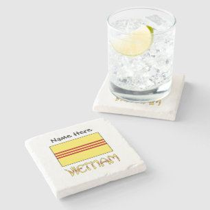 South Vietnam Vietnamese Flag Black Personalizatio Stone Coaster