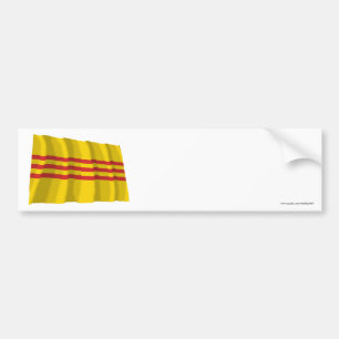 South Vietnam Waving Flag Bumper Sticker