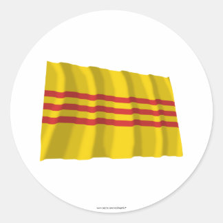 South Vietnam Waving Flag Classic Round Sticker