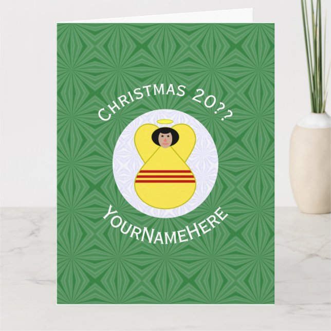 South Vietnamese Angel Christmas Flag Personalised Card (Front)