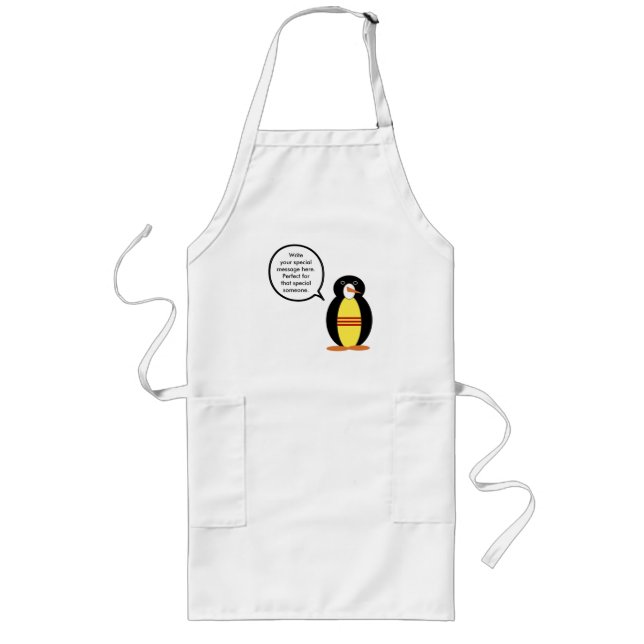 South Vietnamese Talking Ms Penguin Personalised Long Apron (Front)