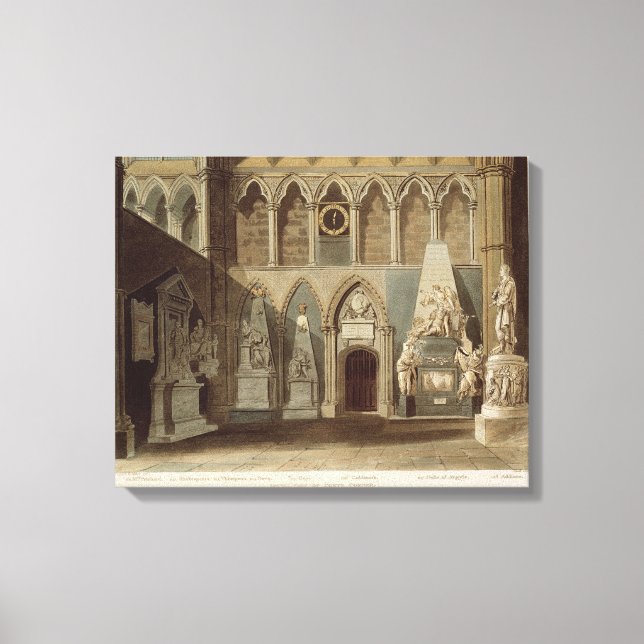 South View of Poet's Corner, plate 27 from 'Westmi Canvas Print (Front)