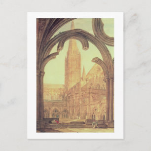 South View of Salisbury Cathedral from the Cloiste Postcard