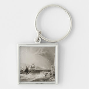 South Wall Lighthouse with Howth Hill Key Ring