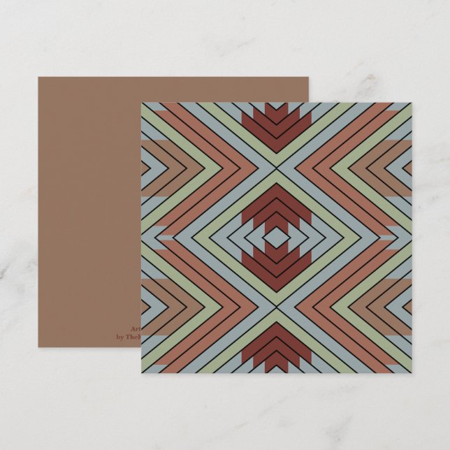 South West American Indian Style Patterned Art Card (Front/Back)