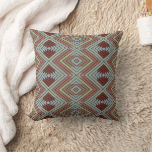 South West American Indian Style Patterned Art Cushion